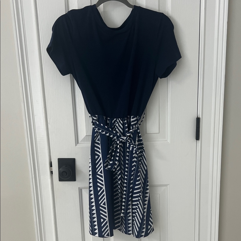 Cupshe Navy and White Geometric Mini Dress